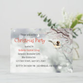 Frohe Weihnachts Winter Frosty Trees Bird Einladung (Stehend Vorderseite)