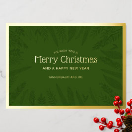 Frohe Weihnachts Winter Grünrahmen Corporate Folien Feiertagskarte
