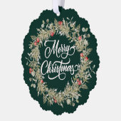 Frohe Weihnachts-Winter-Kranz Ornament Karte (Links)
