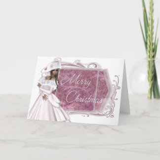Frohe Weihnachts Winter Lady Designed Holiday Card Feiertagskarte