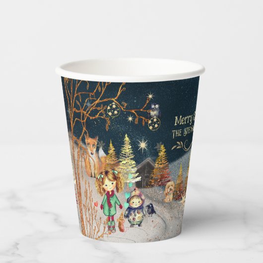 Frohe Weihnachts Winter Magic Blue Pappbecher (Vorderseite)