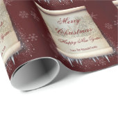 Frohe Weihnachts Winter Parchment Eisrad Schneeflo Geschenkpapier (Rolleneckpunkt)