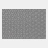 Frohe Weihnachts Winter Pattern Grau Geschenkpapier Set (Vorderseite 2)