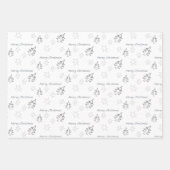 Frohe Weihnachts Winter Pattern Grau Geschenkpapier Set (Vorderseite)