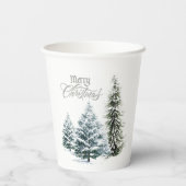 Frohe Weihnachts Winter Scene Paper Cup Pappbecher (Rückseite)