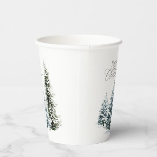Frohe Weihnachts Winter Scene Paper Cup Pappbecher (Rechts)