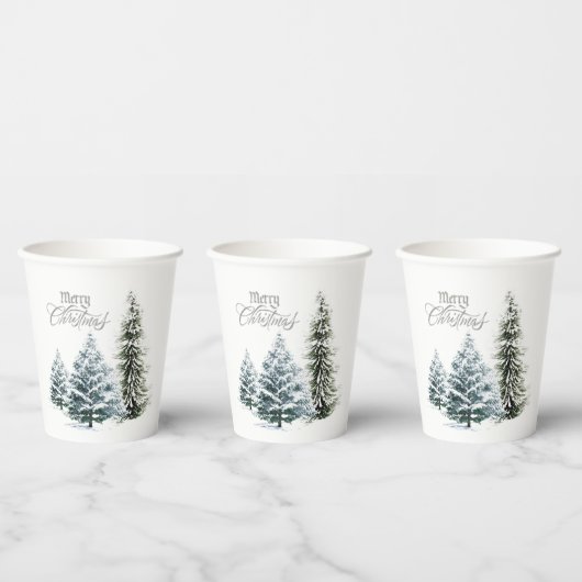 Frohe Weihnachts Winter Scene Paper Cup Pappbecher (Multi)