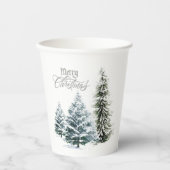 Frohe Weihnachts Winter Scene Paper Cup Pappbecher (Vorderseite)