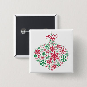 Frohe Weihnachts Winter Snowflake Muster Button