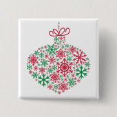 Frohe Weihnachts Winter Snowflake Muster Button (Vorderseite)