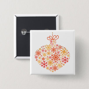Frohe Weihnachts Winter Snowflake Muster Button