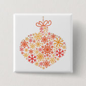 Frohe Weihnachts Winter Snowflake Muster Button (Vorderseite)