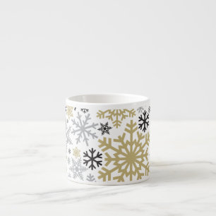 Frohe Weihnachts Winter Snowflake Muster Espressotasse