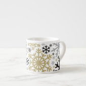 Frohe Weihnachts Winter Snowflake Muster Espressotasse (Vorderseite Rechts)