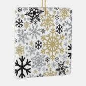 Frohe Weihnachts Winter Snowflake Muster Keramikornament (Rechts)