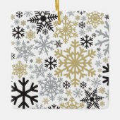 Frohe Weihnachts Winter Snowflake Muster Keramikornament (Vorderseite)