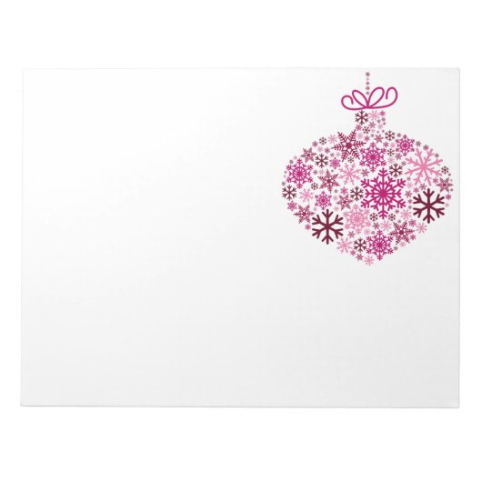 Frohe Weihnachts Winter Snowflake Muster Notizblock (Vorderseite)