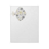 Frohe Weihnachts Winter Snowflake Muster Notizblock (Rotiert)