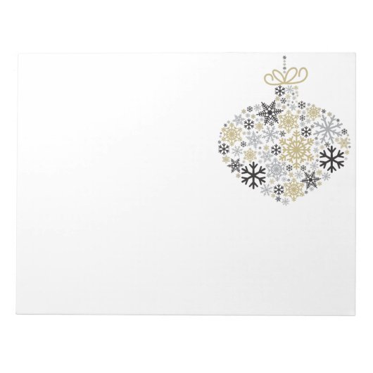 Frohe Weihnachts Winter Snowflake Muster Notizblock (Vorderseite)