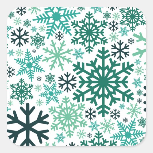 Frohe Weihnachts Winter Snowflake Muster Quadratischer Aufkleber (Vorderseite)
