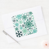 Frohe Weihnachts Winter Snowflake Muster Quadratischer Aufkleber (Umschlag)