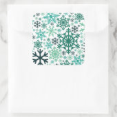 Frohe Weihnachts Winter Snowflake Muster Quadratischer Aufkleber (Tasche)
