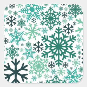 Frohe Weihnachts Winter Snowflake Muster Quadratischer Aufkleber