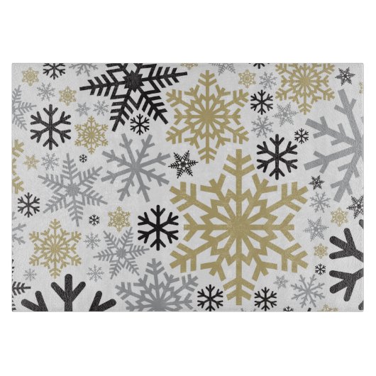 Frohe Weihnachts Winter Snowflake Muster Schneidebrett (Vorderseite)