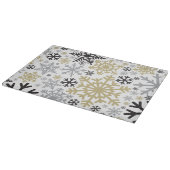 Frohe Weihnachts Winter Snowflake Muster Schneidebrett (Ecke)