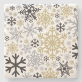 Frohe Weihnachts Winter Snowflake Muster Steinuntersetzer (Vorderseite)