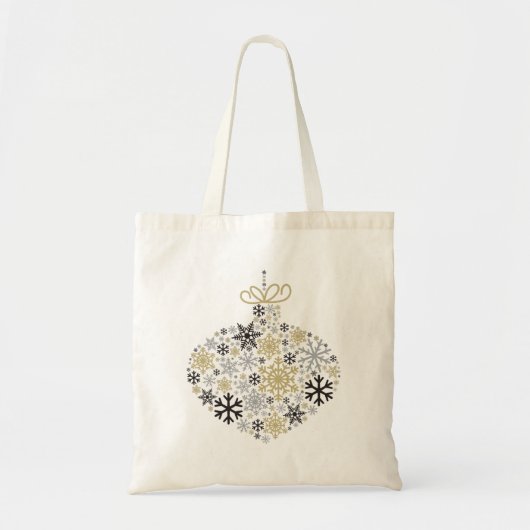 Frohe Weihnachts Winter Snowflake Muster Tragetasche (Vorne)