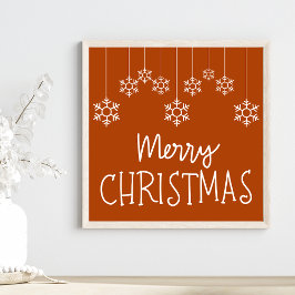 Frohe Weihnachts Winter Snowflakes Typografie Poster