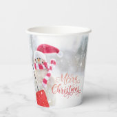 Frohe Weihnachts Winter Snowman Paper Cups Pappbecher (Rückseite)