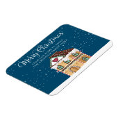 Frohe Weihnachts Winter Szene Gingerbread House Magnet (Linke Seite)