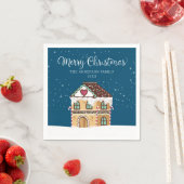 Frohe Weihnachts Winter Szene Gingerbread House Serviette (Beispiel)