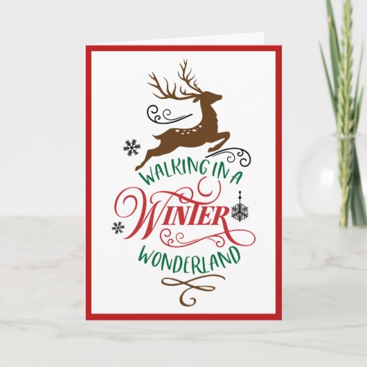 Frohe Weihnachts Winter Wonderland Unterschrift Feiertagskarte (Vorderseite)