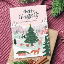Frohe Weihnachts Winter Wonderland Woodland Tiere