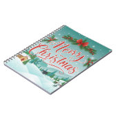 Frohe Weihnachts Winter Wunderland Szene Notizblock (Linke Seite)