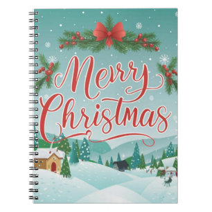 Frohe Weihnachts Winter Wunderland Szene Notizblock