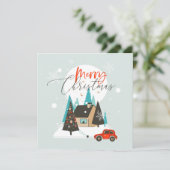 Frohe Weihnachts Winter Zuhause-Flachkarte (Stehend Vorderseite)