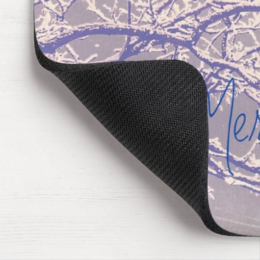 Frohe Weihnachts-Winterbaumzweige Mousepad (Ecke)