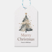 Frohe Weihnachts-Winterferien-Bäume Geschenkanhänger (Vorderseite)