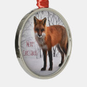 Frohe Weihnachts-Winterfox im Schnee Ornament Aus Metall (Rechts)