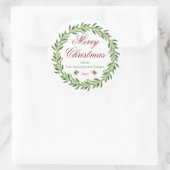 Frohe Weihnachts-Winterkranz-Familie Runder Aufkleber (Tasche)