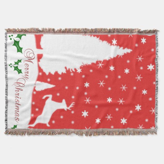Frohe Weihnachts-Winterschneeflocken Decke (Vorderseite)