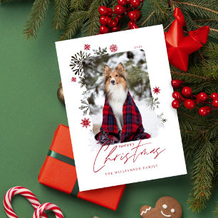 Frohe Weihnachts-Winterschneeflocken Familienfest Feiertagskarte