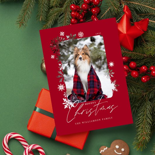 Frohe Weihnachts-Winterschneeflocken Familienfest  Feiertagskarte