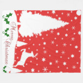 Frohe Weihnachts-Winterschneeflocken Fleecedecke (Vorderseite (Horizontal))