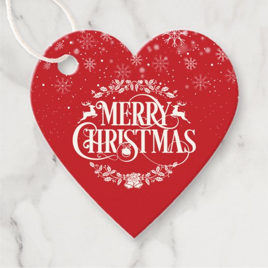 Frohe Weihnachts-Winterschneeflocken Foto Geschenkanhänger (Vorderseite)