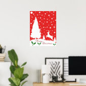 Frohe Weihnachts-Winterschneeflocken Poster (Heimbüro)